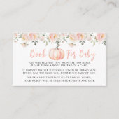 Peach roze pompoen boek voor baby meisje douche informatiekaartje (Voorkant)