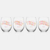 Peach roze retro meisjes reis wijnglas zonder voet (Achterkant)