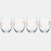 Peach roze retro meisjes reis wijnglas zonder voet (Links)