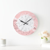 Peach roze Retro zwaait Aangepaste kleur Grote Klok (Huis)