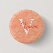 Peach roze ronde button 3,2 cm (Voorkant)