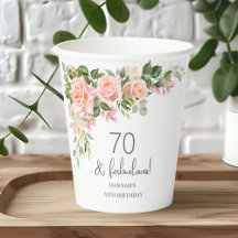 Peach Roze Rose Bloemen 70ste Verjaardag