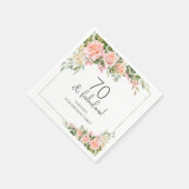 Peach Roze Rose Bloemen 70ste Verjaardag Servet (Hoek)
