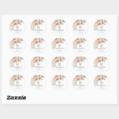 Peach Roze Rose Bloemen 80ste Verjaardag Ronde Sticker (Vel)