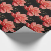  Peach Roze roze bloem Cadeaupapier (Hoek)