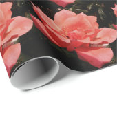  Peach Roze roze bloem Cadeaupapier (Rol Hoek)