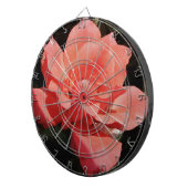 Peach Roze roze bloem Dartbord (Voorkant Rechts)