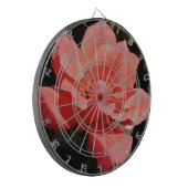 Peach Roze roze bloem Dartbord (Voorkant Links)