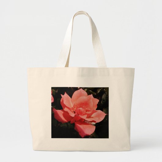  Peach Roze roze bloem Grote Tote Bag (Voorkant)