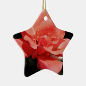 Peach Roze roze bloem Keramisch Ornament (Rechts)