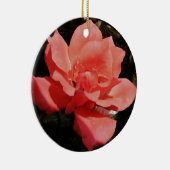  Peach Roze roze bloem Keramisch Ornament (Rechts)