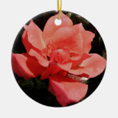  Peach Roze roze bloem Keramisch Ornament (Voorkant)