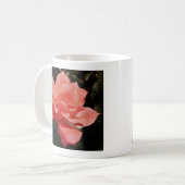 Peach Roze roze bloem Koffiemok (Voorkant links)