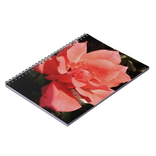  Peach Roze roze bloem Notitieboek (Linkerzijde)