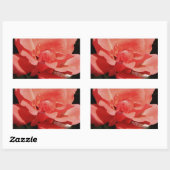  Peach Roze roze bloem Rechthoekige Sticker (Vel)