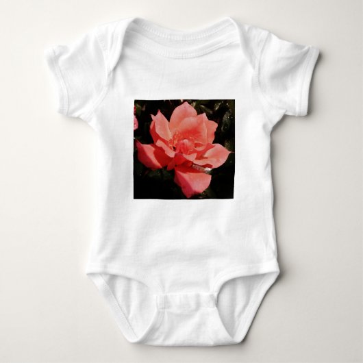 Peach Roze roze bloem Romper (Voorkant)