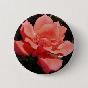  Peach Roze roze bloem Ronde Button 5,7 Cm