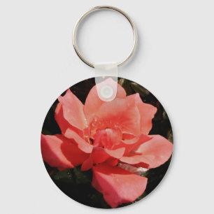 Peach Roze roze bloem Sleutelhanger