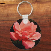 Peach Roze roze bloem Sleutelhanger (Voorkant)