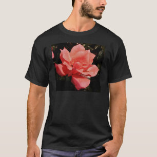  Peach Roze roze bloem T-shirt