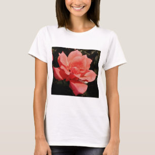 Peach Roze roze bloem T-shirt