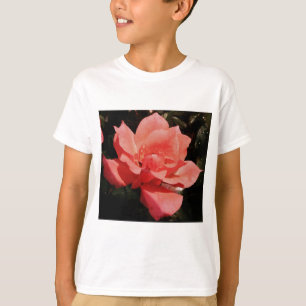 Peach Roze roze bloem T-shirt