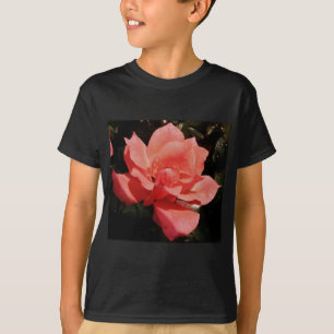  Peach Roze roze bloem T-shirt