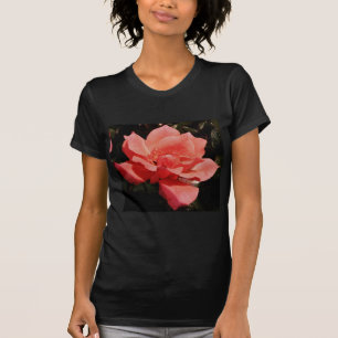  Peach Roze roze bloem T-shirt