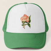 Peach roze roze roze waterverf flower trucker pet (Voorkant)