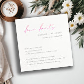 Peach roze script Black White Weddenschap Facts Servet