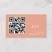 Peach Roze Sinaasappel Boho Disco bruiloft details Informatiekaartje (Achterkant)