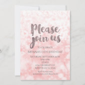 Peach roze sparkle glam Birthday party Kaart (Voorkant)