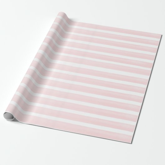  Peach roze strips Cadeaupapier (Uitgerold)