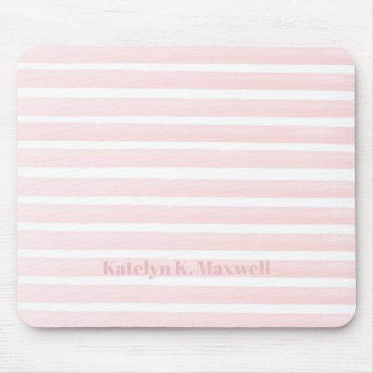 Peach roze strips Muismat (Voorkant)