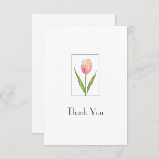 Peach roze tulp bedankkaart (Voorkant / Achterkant)