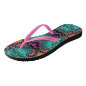 Peach roze Turquoise Abstract Teenslippers (Schuin)