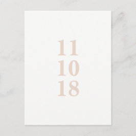 Peach roze typografie sla de datum briefkaart