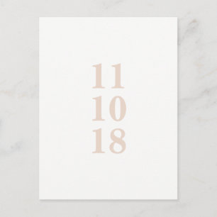 Peach roze typografie sla de datum briefkaart