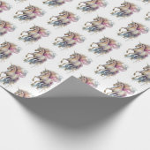 Peach roze Unicorn Dream Cadeaupapier (Hoek)