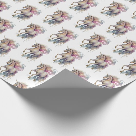 Peach roze Unicorn Dream Cadeaupapier (Hoek)