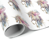 Peach roze Unicorn Dream Cadeaupapier (Rol Hoek)