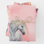 Peach roze Unicorn Dream Inpakpapier Vel (In situ)