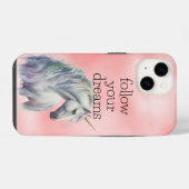 Peach roze Unicorn Dream iPhone Hoesje (Achterkant horizontaal)