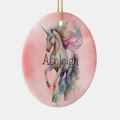 Peach roze Unicorn Dream Keramisch Ornament (Rechts)