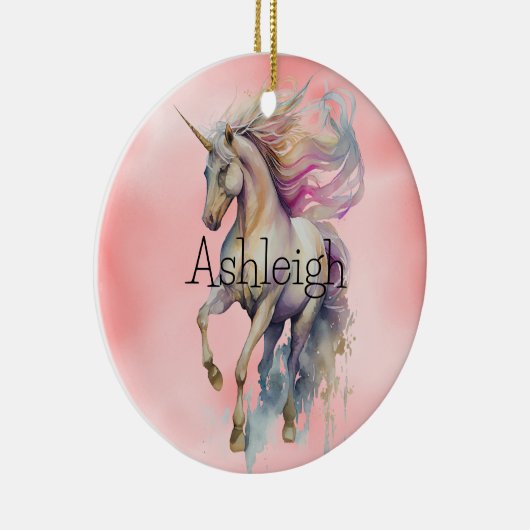 Peach roze Unicorn Dream Keramisch Ornament (Rechts)