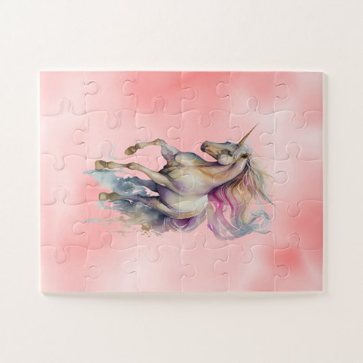 Peach roze Unicorn Dream Legpuzzel (Horizontaal)