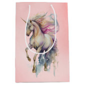 Peach roze Unicorn Dream Medium Cadeauzakje (Voorkant)