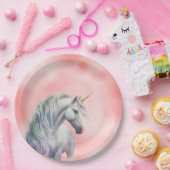 Peach roze Unicorn Dream Papieren Bordje (Feest)