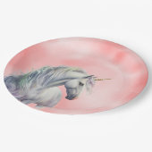 Peach roze Unicorn Dream Papieren Bordje (Gekanteld)