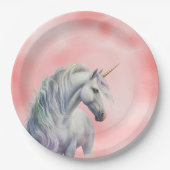 Peach roze Unicorn Dream Papieren Bordje (Voorkant)